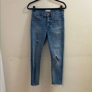 Madewell Light Blue Distressed Ankle Jeans